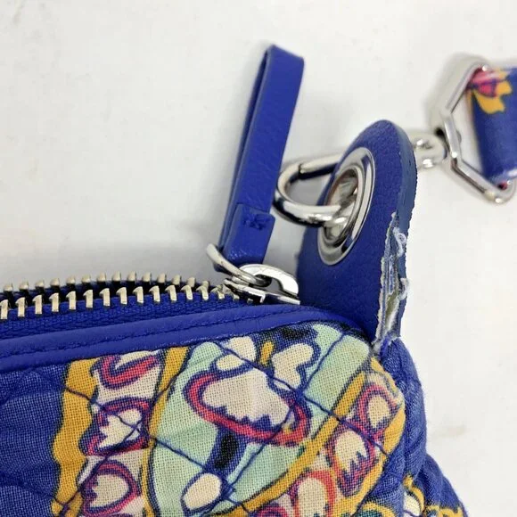 Vera Bradley Purse Iconic Shoulder Bag Carson Blue Multi Romantic Paisley Quilt - Picture 10 of 14